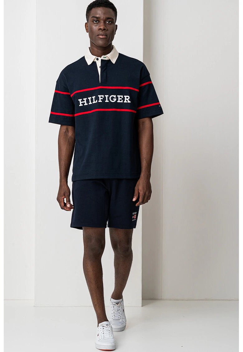 Tommy Hilfiger Тениска с яка - Червен/Тъмносин