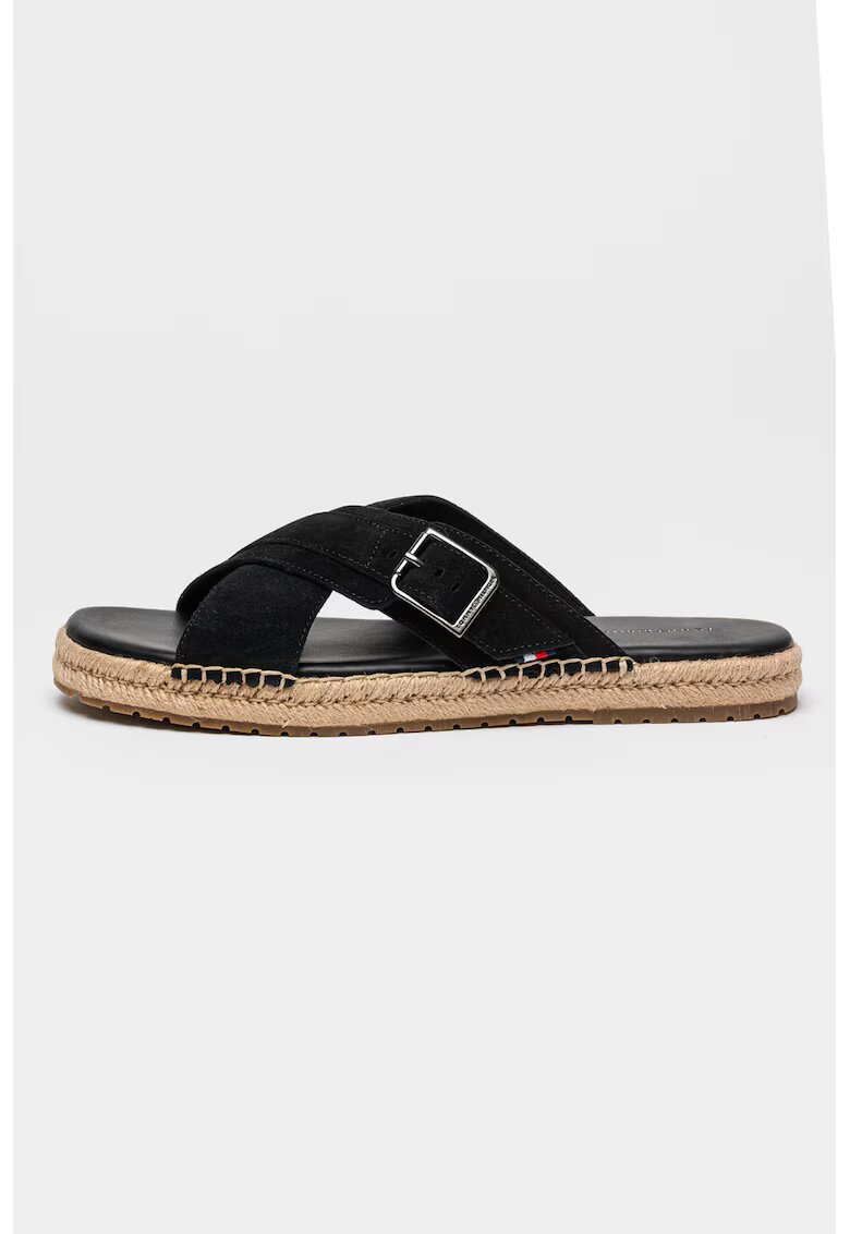Tommy Hilfiger Tommy Jeans - Велурени чехли с кръстосани каишки