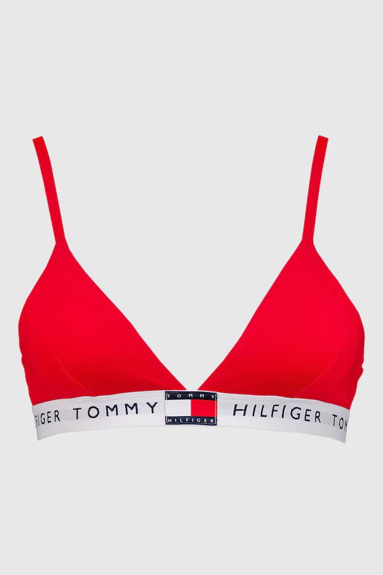 Tommy Hilfiger Триъгълен сутиен с подплънки и лого Керемидено червено