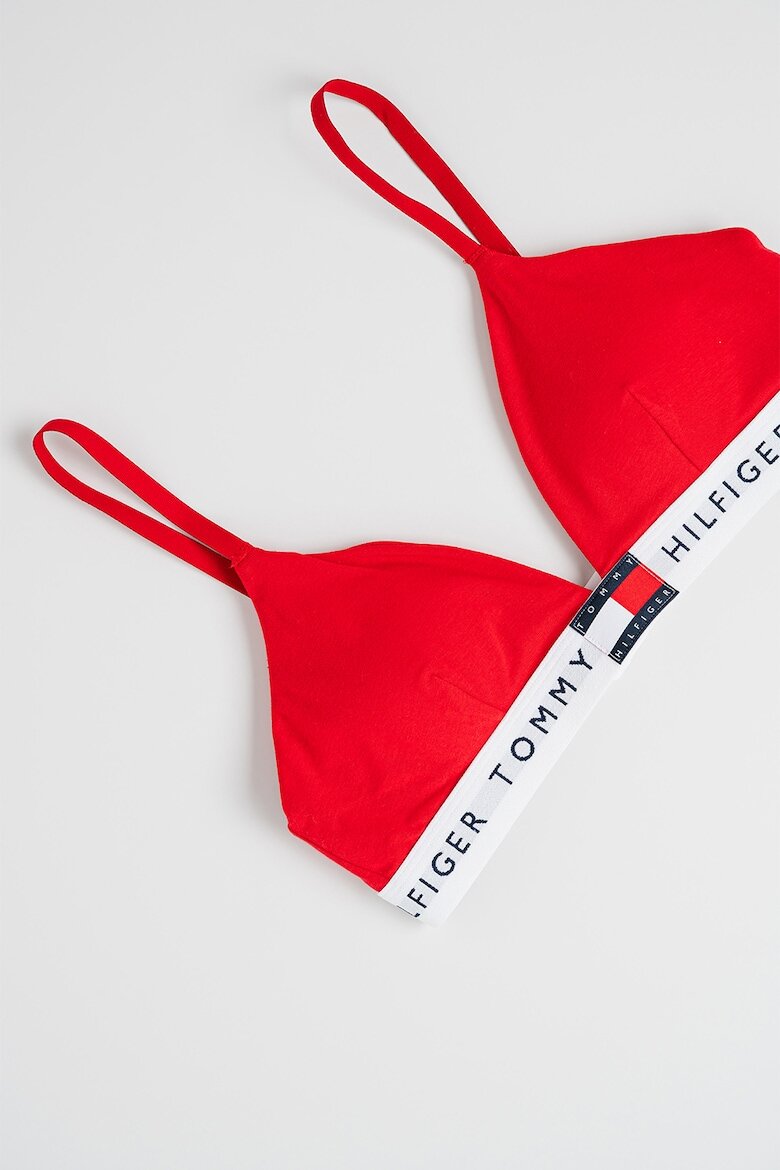 Tommy Hilfiger Триъгълен сутиен с подплънки и лого Керемидено червено