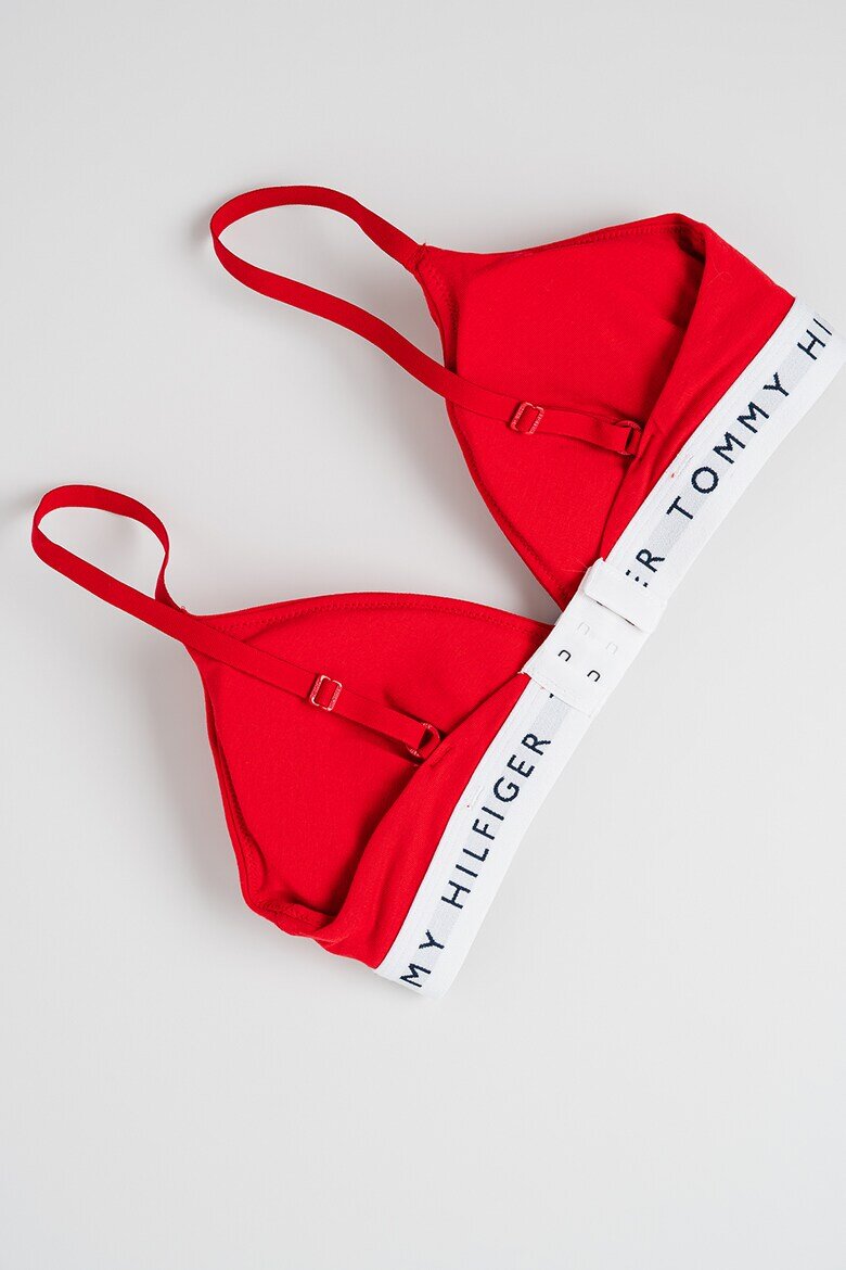 Tommy Hilfiger Триъгълен сутиен с подплънки и лого Керемидено червено