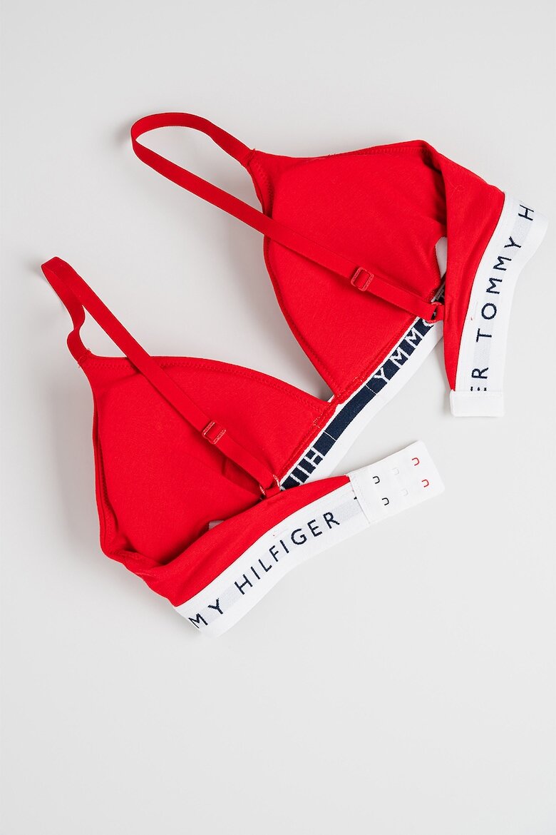 Tommy Hilfiger Триъгълен сутиен с подплънки и лого Керемидено червено