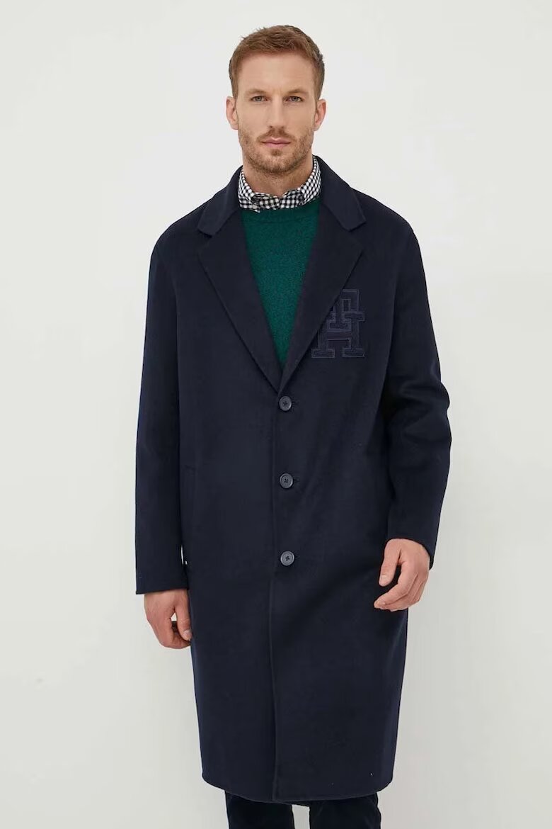 Tommy Hilfiger Вълнено палто MW0MW32795 Тъмносин
