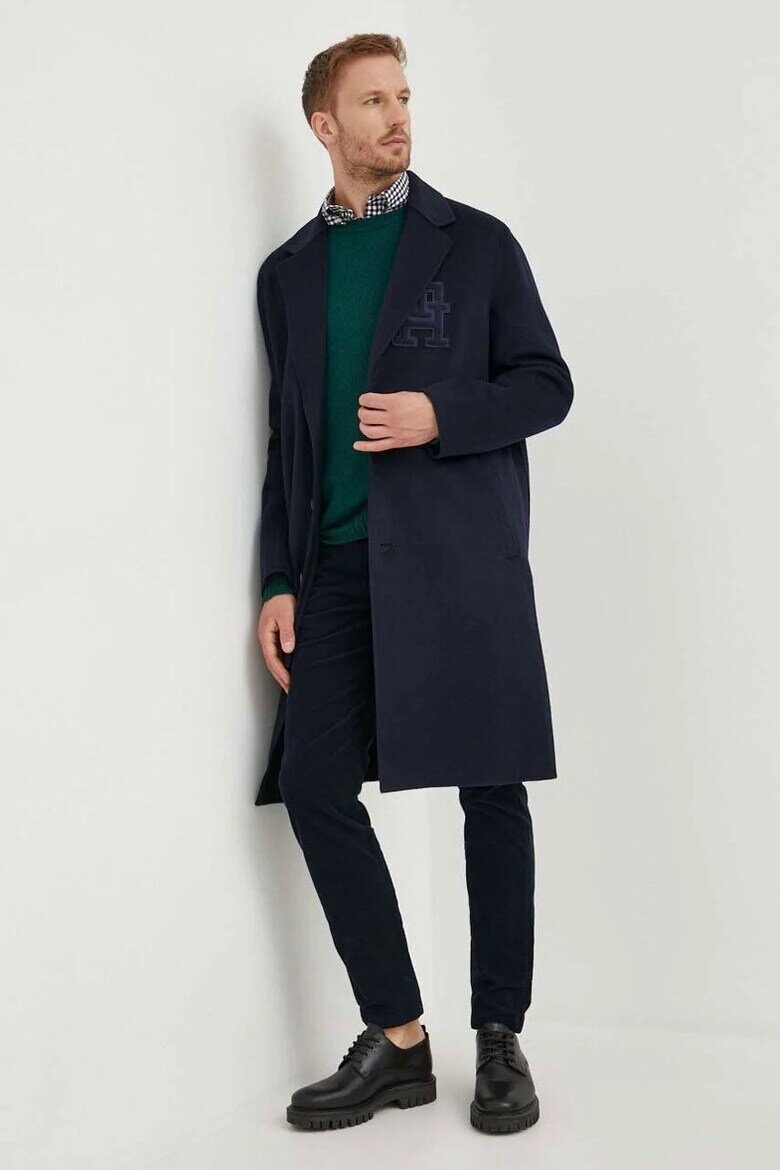 Tommy Hilfiger Вълнено палто MW0MW32795 Тъмносин