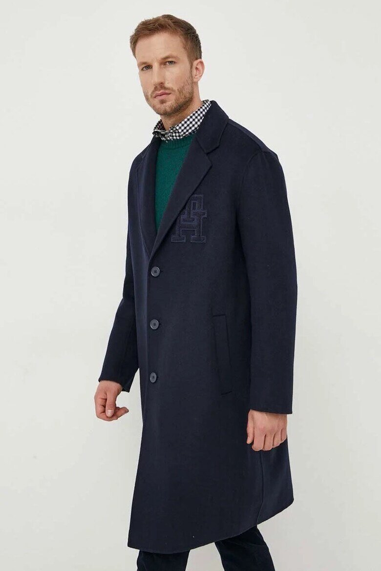 Tommy Hilfiger Вълнено палто MW0MW32795 Тъмносин