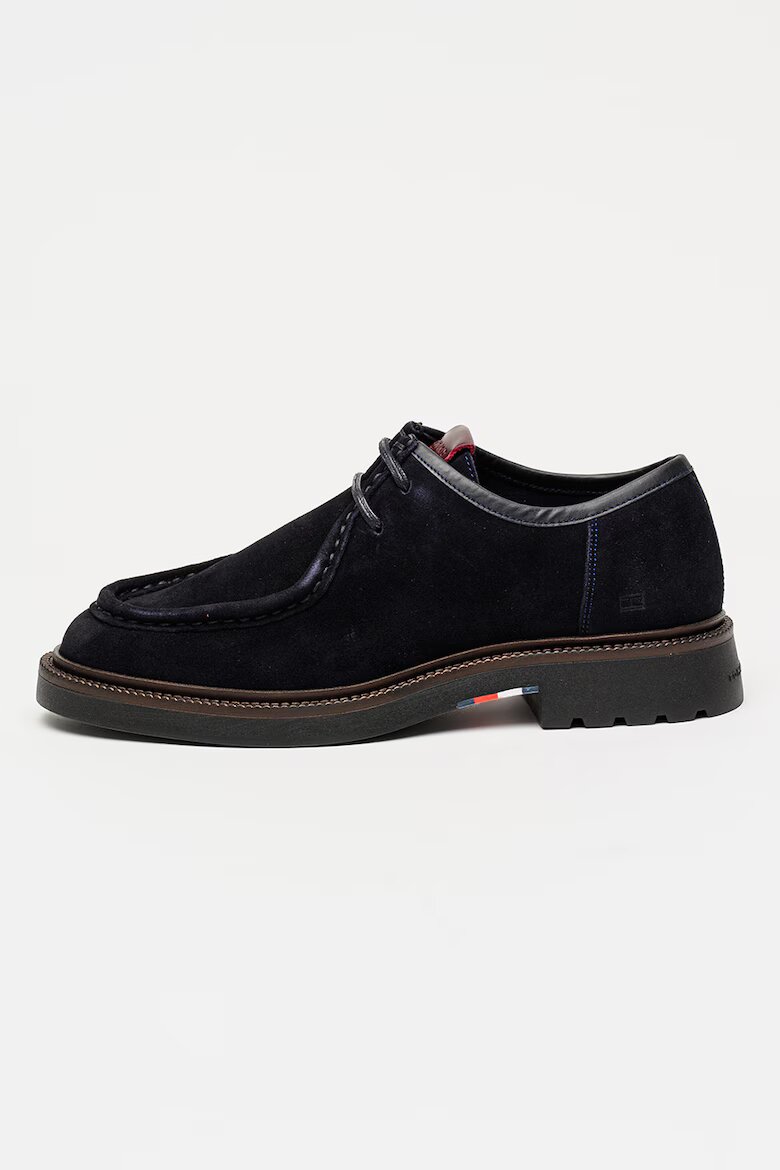 Tommy Hilfiger Велурени мокасини Comfort с връзки Тъмносин