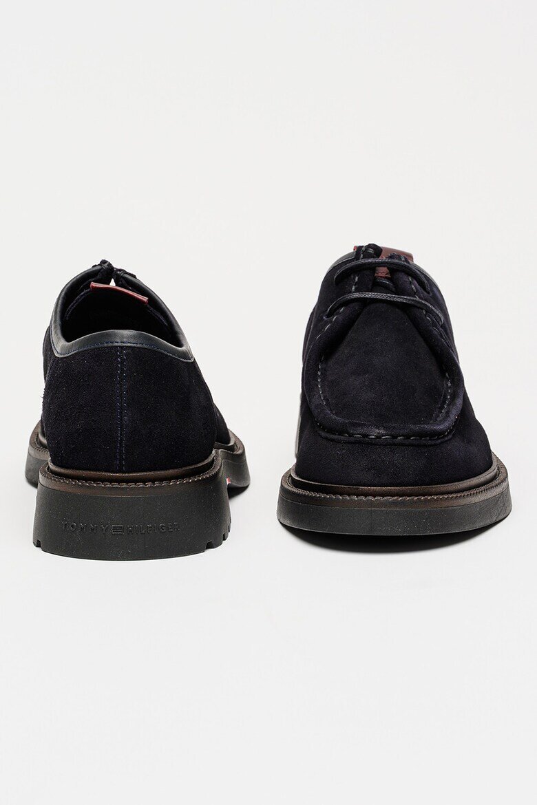 Tommy Hilfiger Велурени мокасини Comfort с връзки Тъмносин