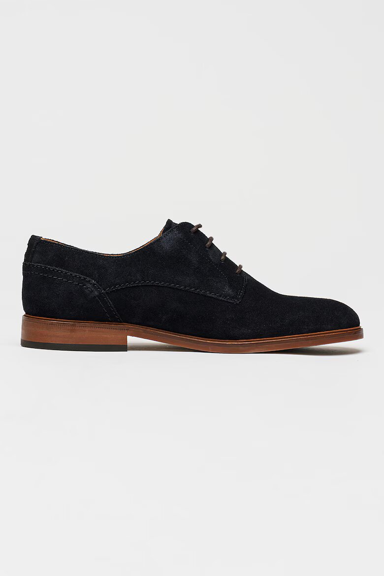 Tommy Hilfiger Велурени обувки Derby Черен/Карамел