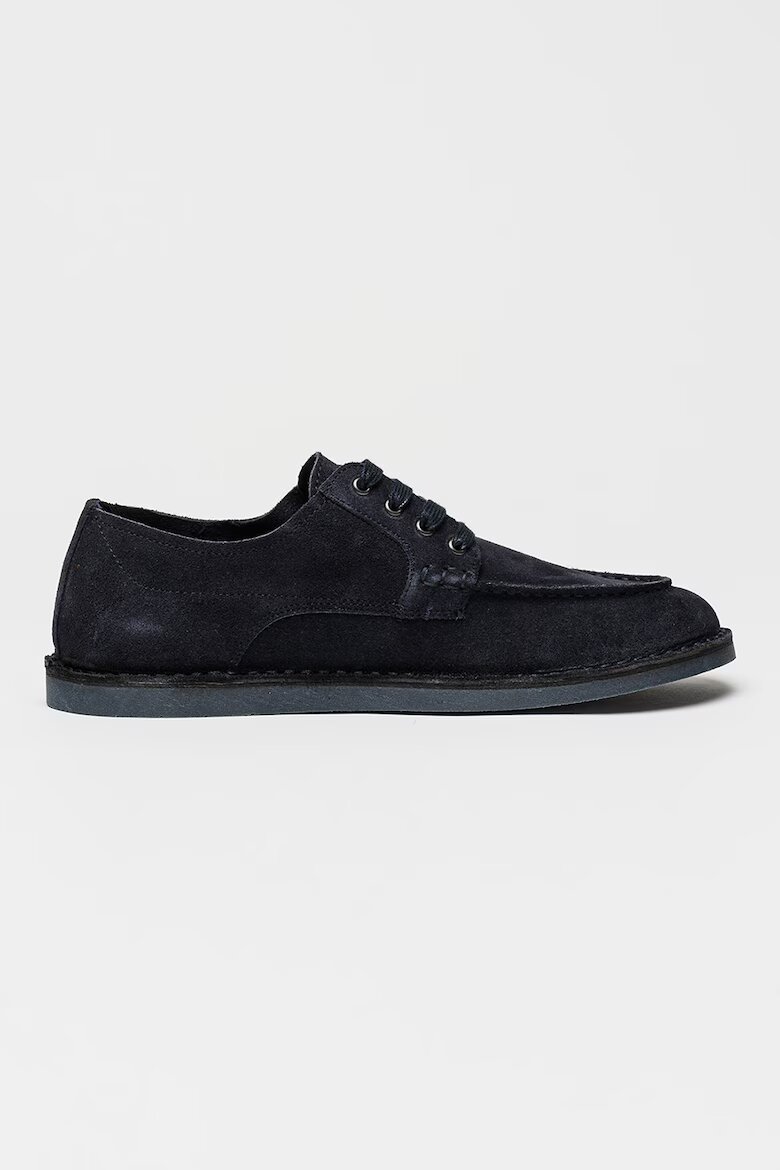Tommy Hilfiger Велурени обувки Stitchdown Derby Черен