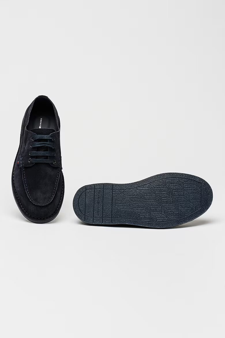 Tommy Hilfiger Велурени обувки Stitchdown Derby Черен