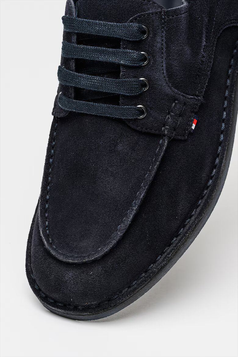 Tommy Hilfiger Велурени обувки Stitchdown Derby Черен