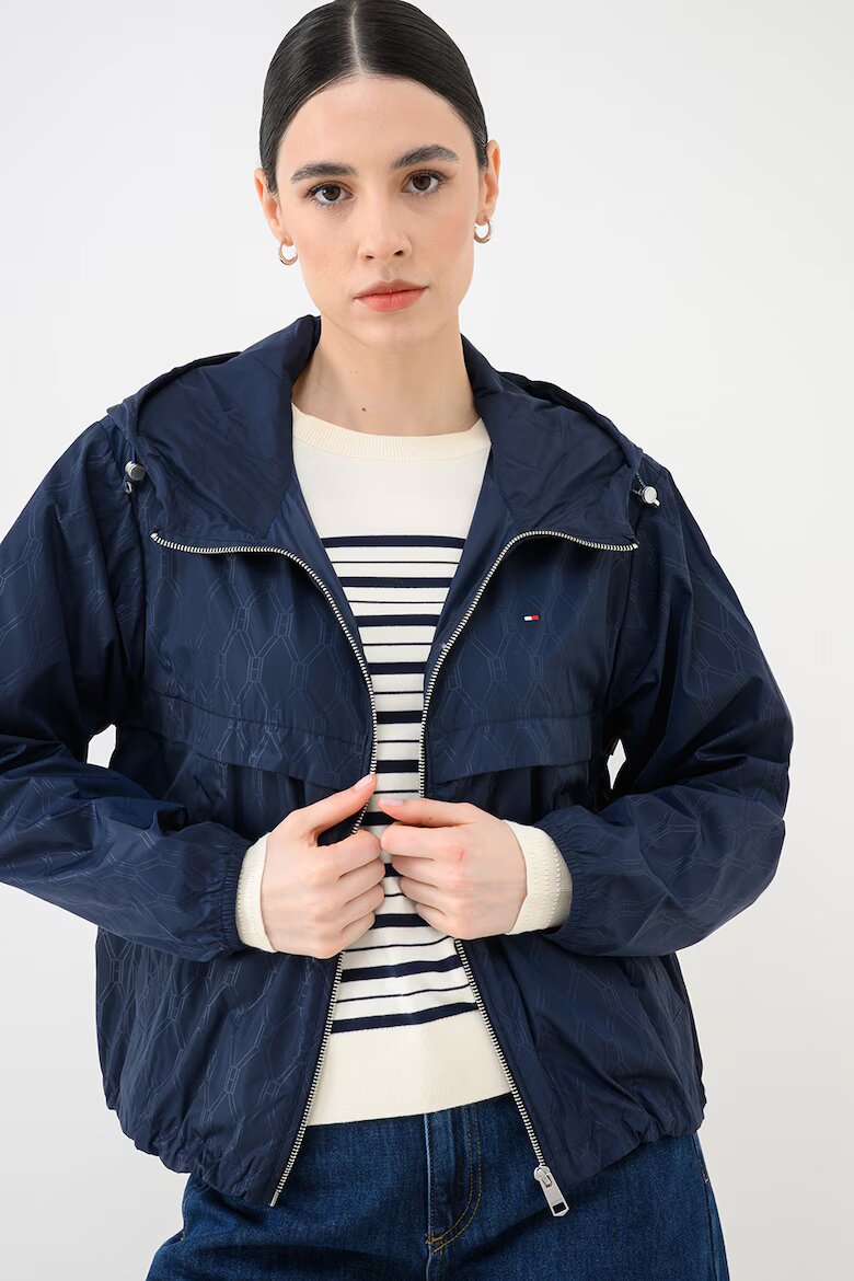 Tommy Hilfiger Яке с качулка и монограм Ултрамарин синьо