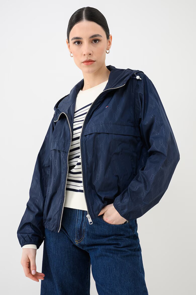 Tommy Hilfiger Яке с качулка и монограм Ултрамарин синьо