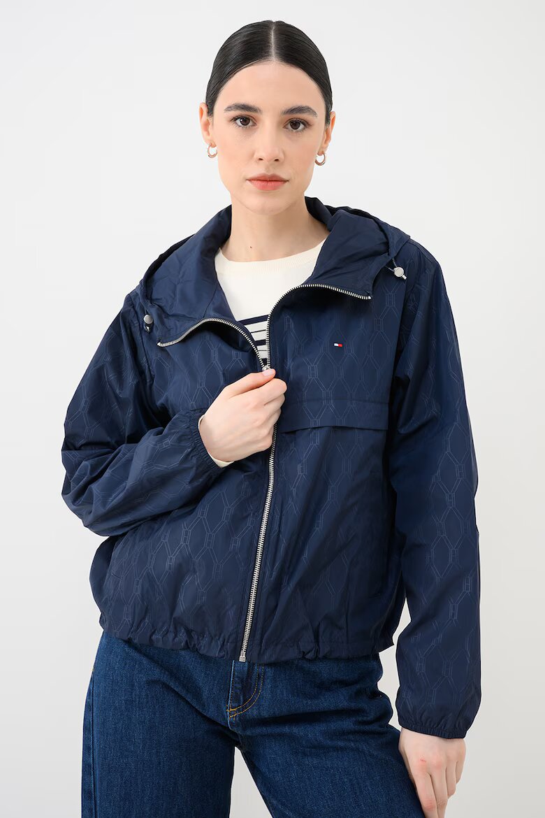 Tommy Hilfiger Яке с качулка и монограм Ултрамарин синьо