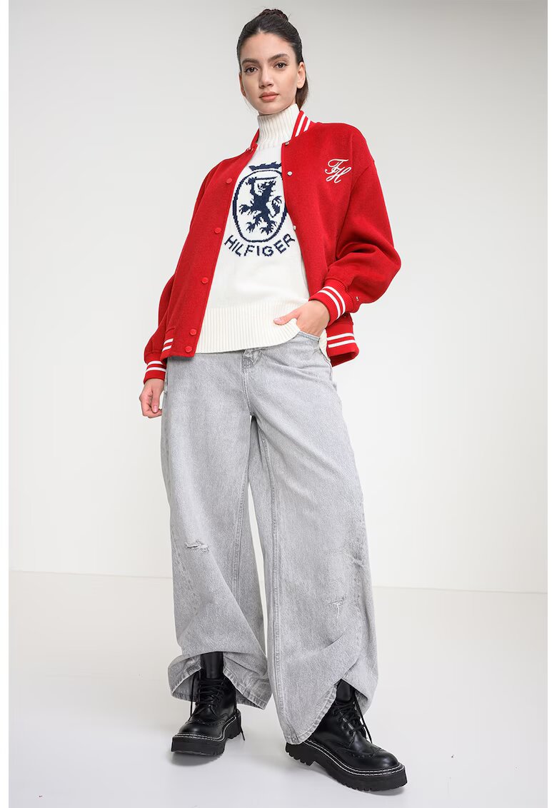 Tommy Hilfiger Яке с лого - Червен