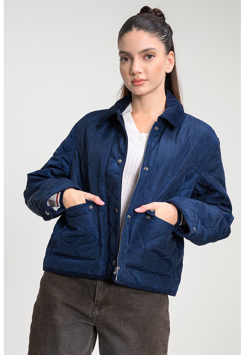 Tommy Hilfiger Яке с уголемени джобове с капаче - Тъмносин