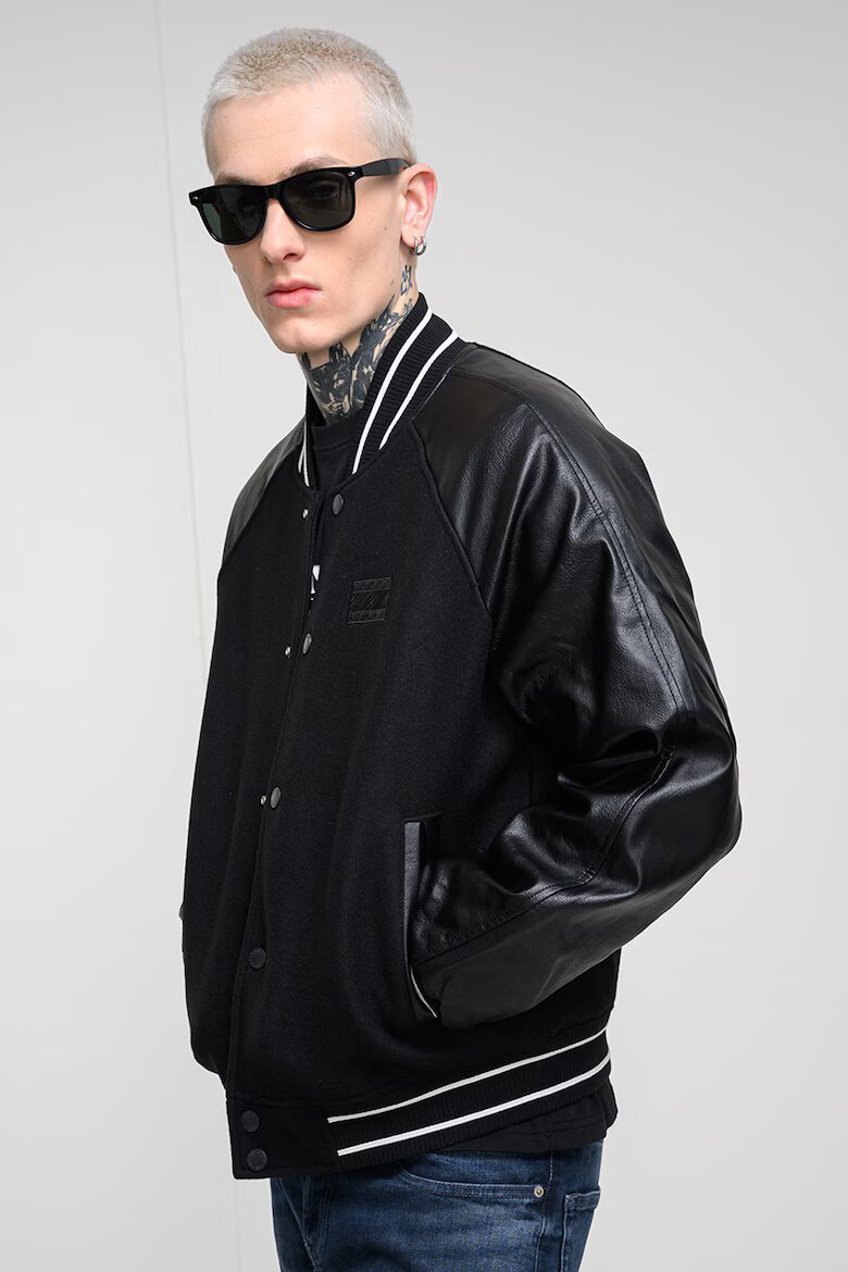 Tommy Jeans Бомбър яке с вълна Черен