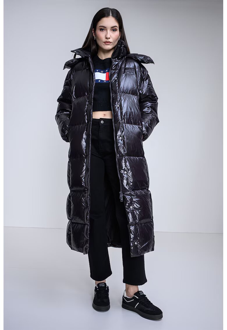 Tommy Jeans Дълго зимно яке - Черен