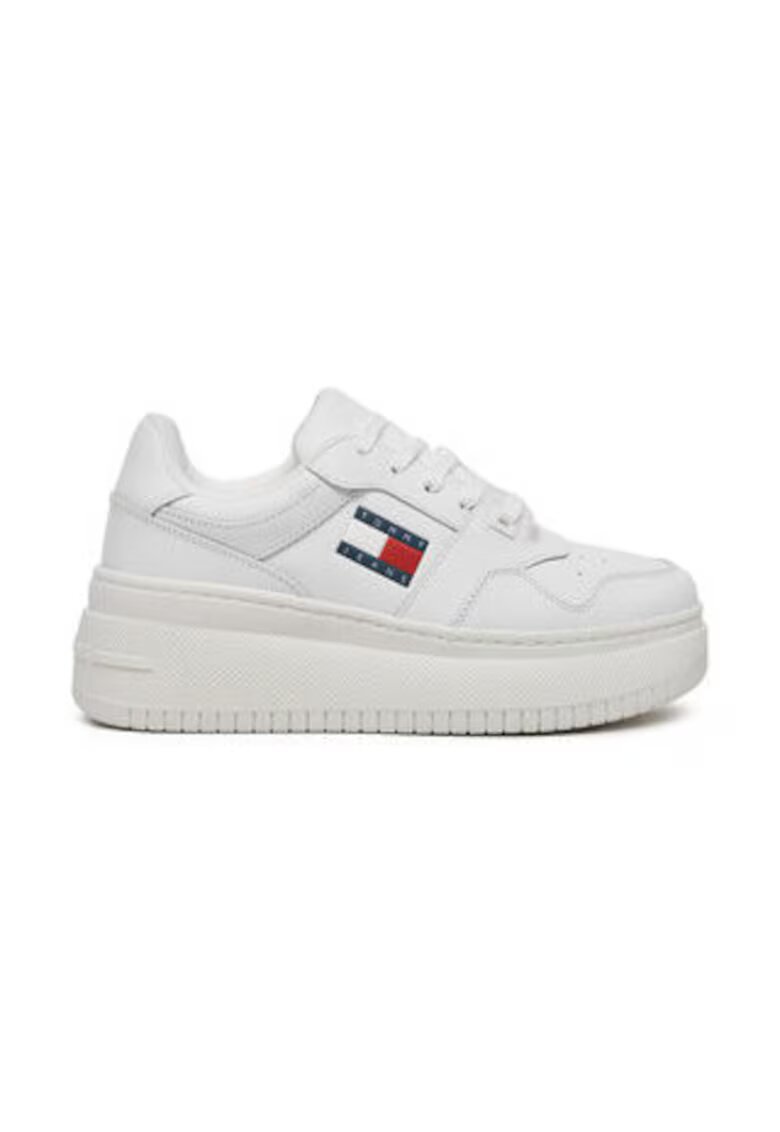 Tommy Jeans Дамски кецове - естествена кожа - бели - платформа - комфорт
