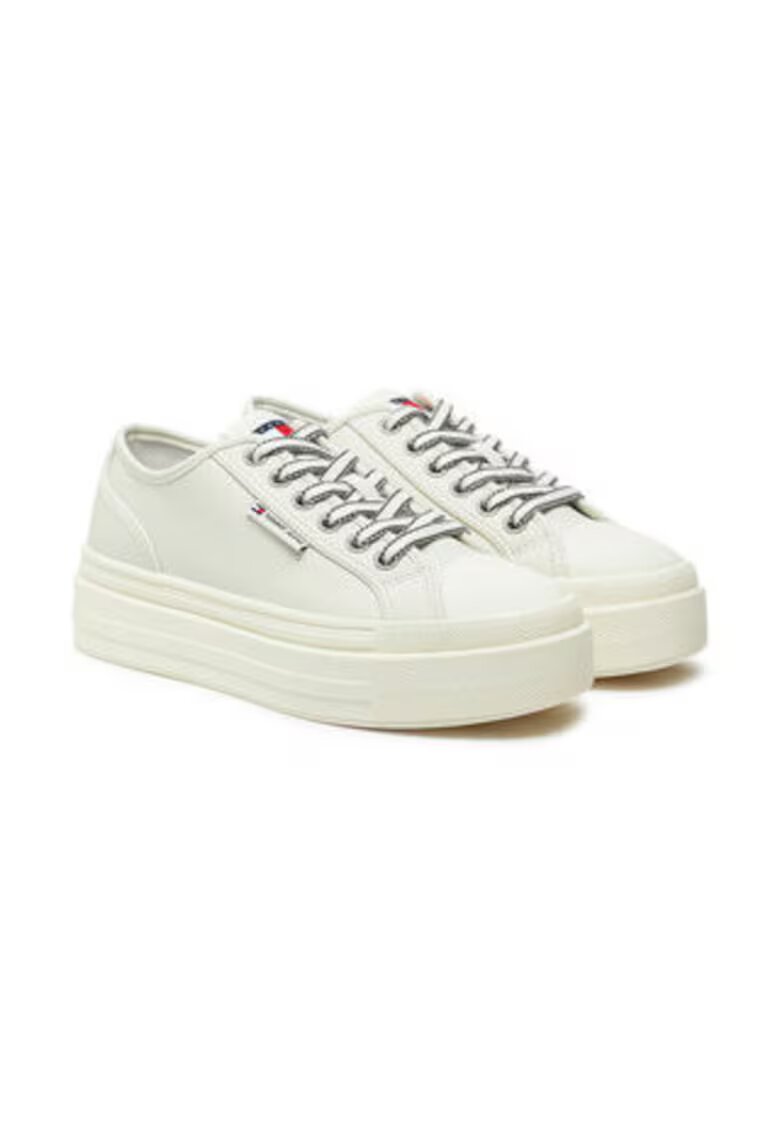 Tommy Jeans Дамски кецове - естествена кожа - бежови