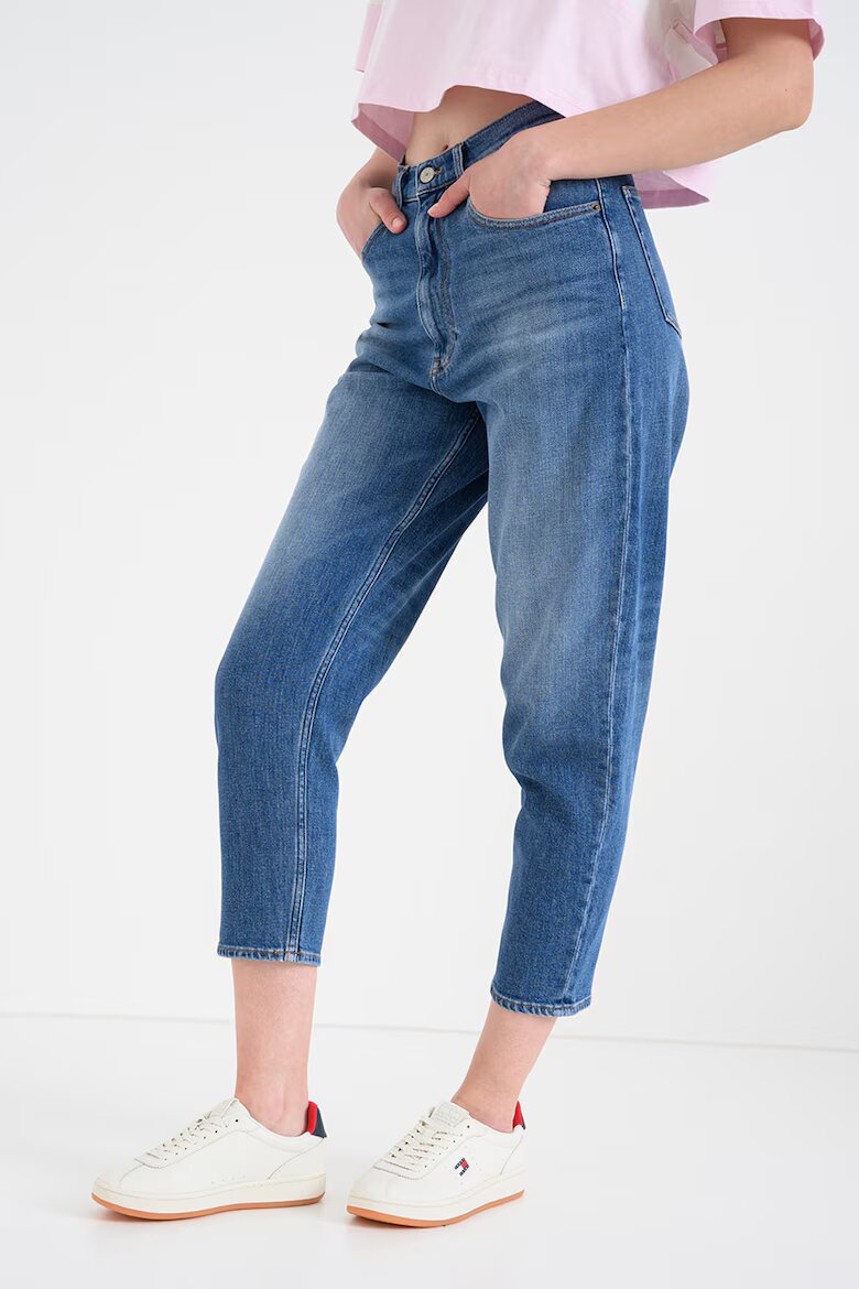 Tommy Jeans Дънки Mom с висока талия Кобалтово синьо