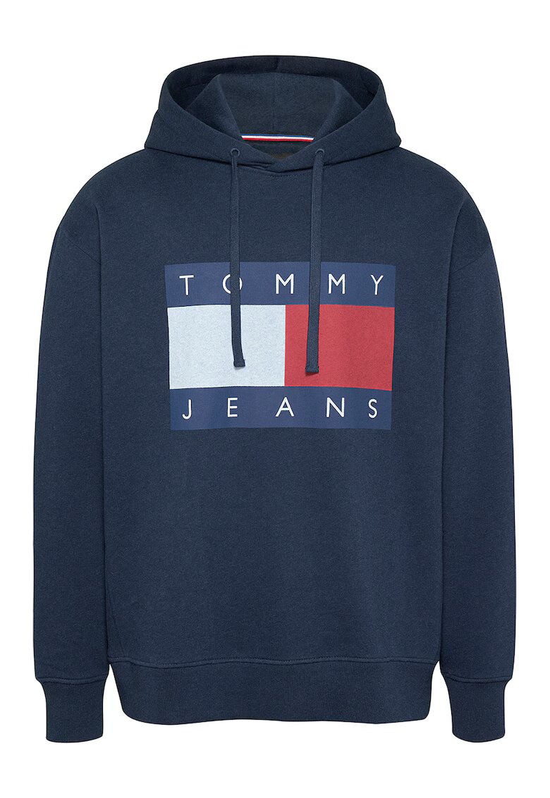 Tommy Jeans Худи с органичен памук с лого - Червен/Бял/Тъмносин