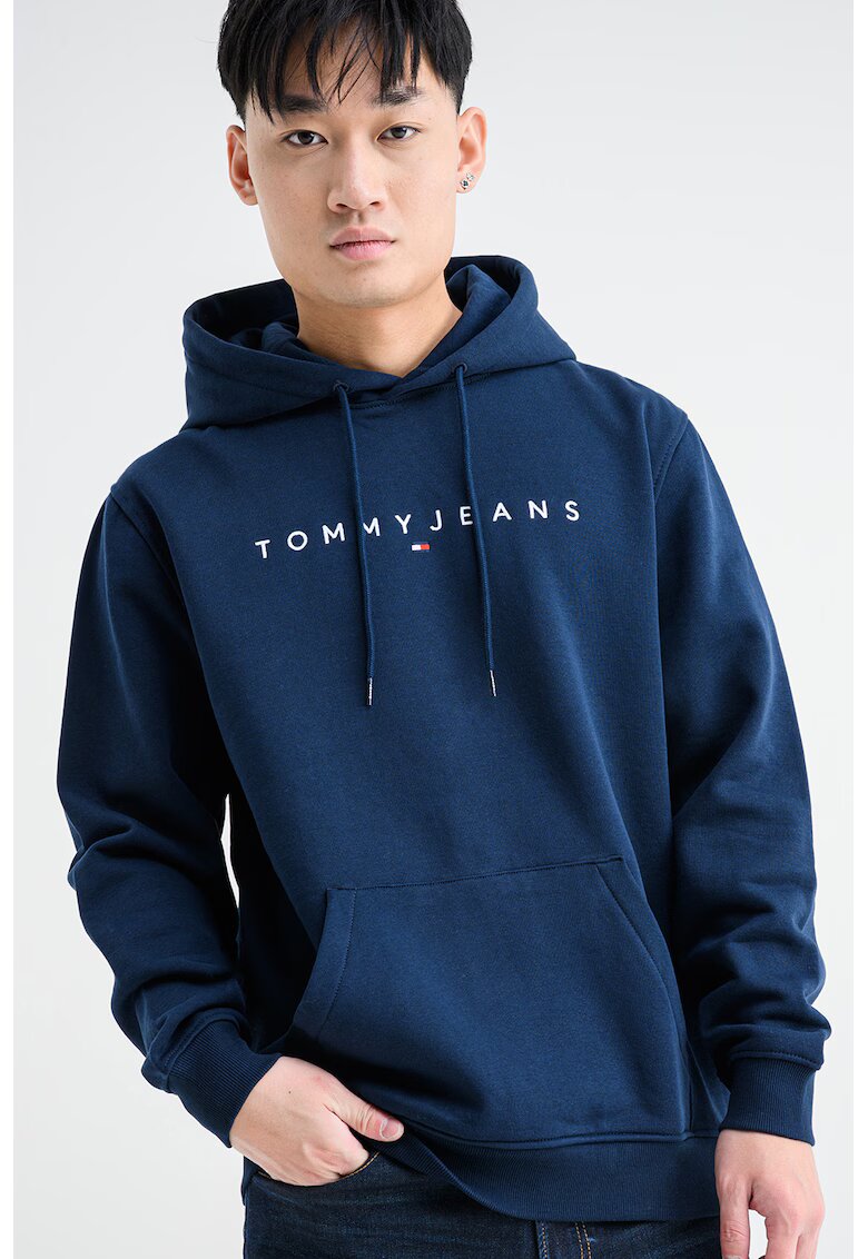 Tommy Jeans Худи с памук с бродирано лого - Черен/Избеляло черно