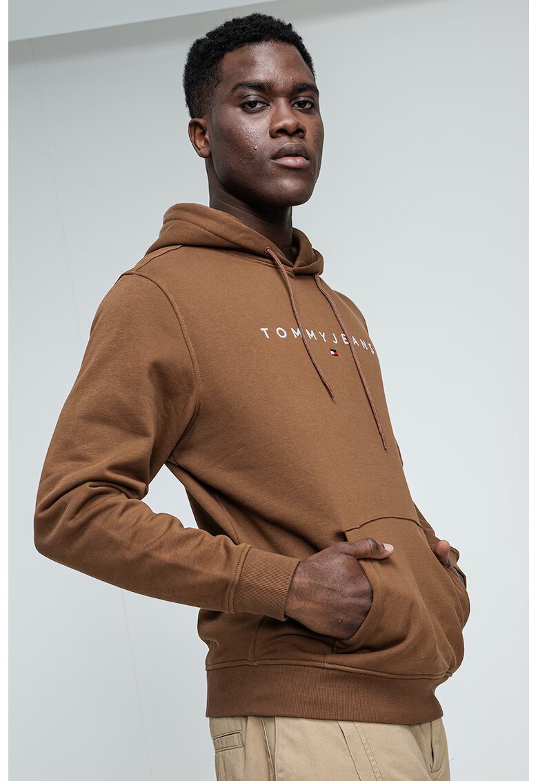 Tommy Jeans Худи с памук с бродирано лого - Камел