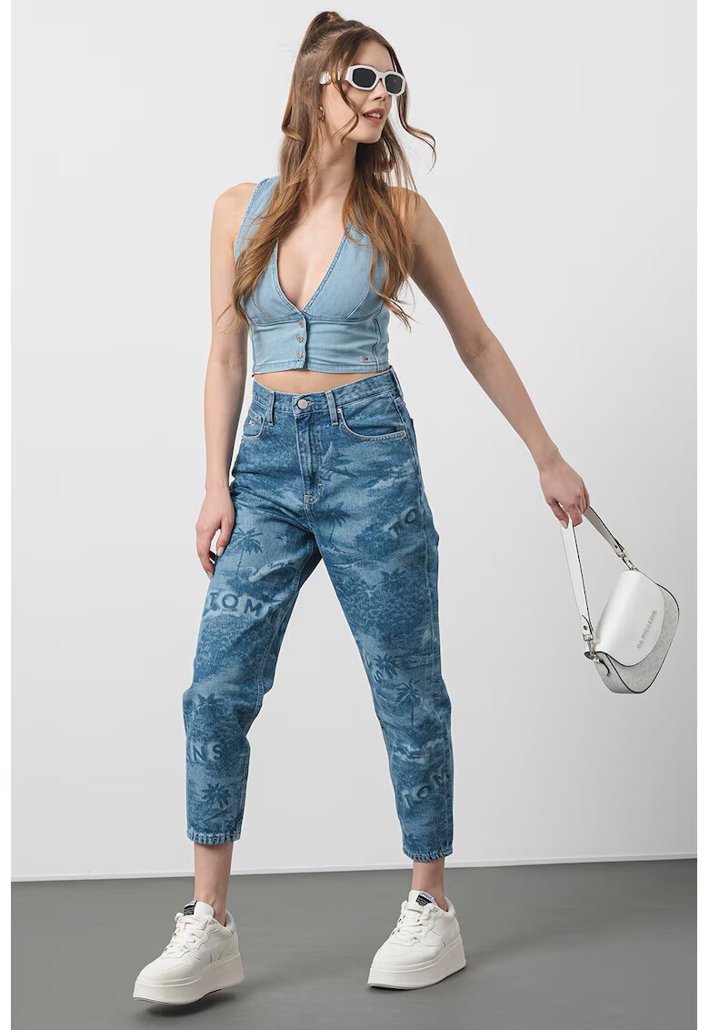 Tommy Jeans Къс блуза с органичен памук