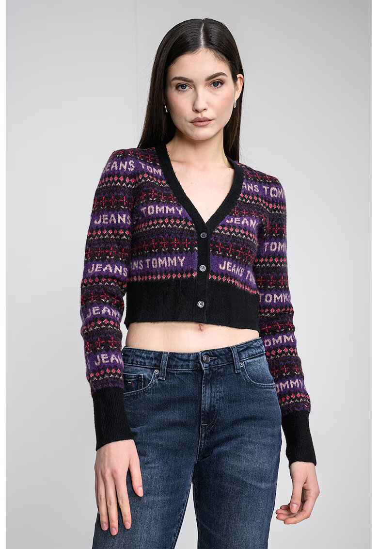 Tommy Jeans Къса шпиц жилетка - Виолетов