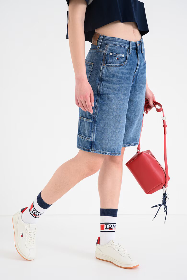 Tommy Jeans Къси дънки с миди талия Антично синьо