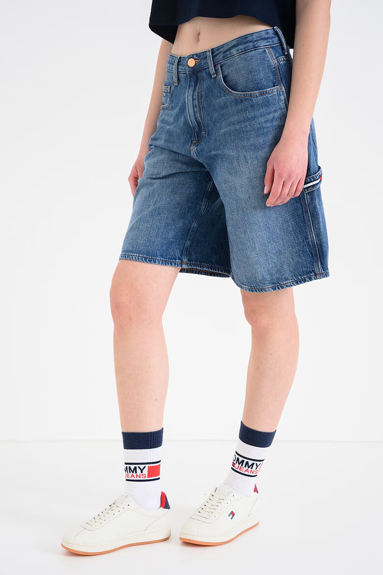 Tommy Jeans Къси дънки с миди талия Антично синьо