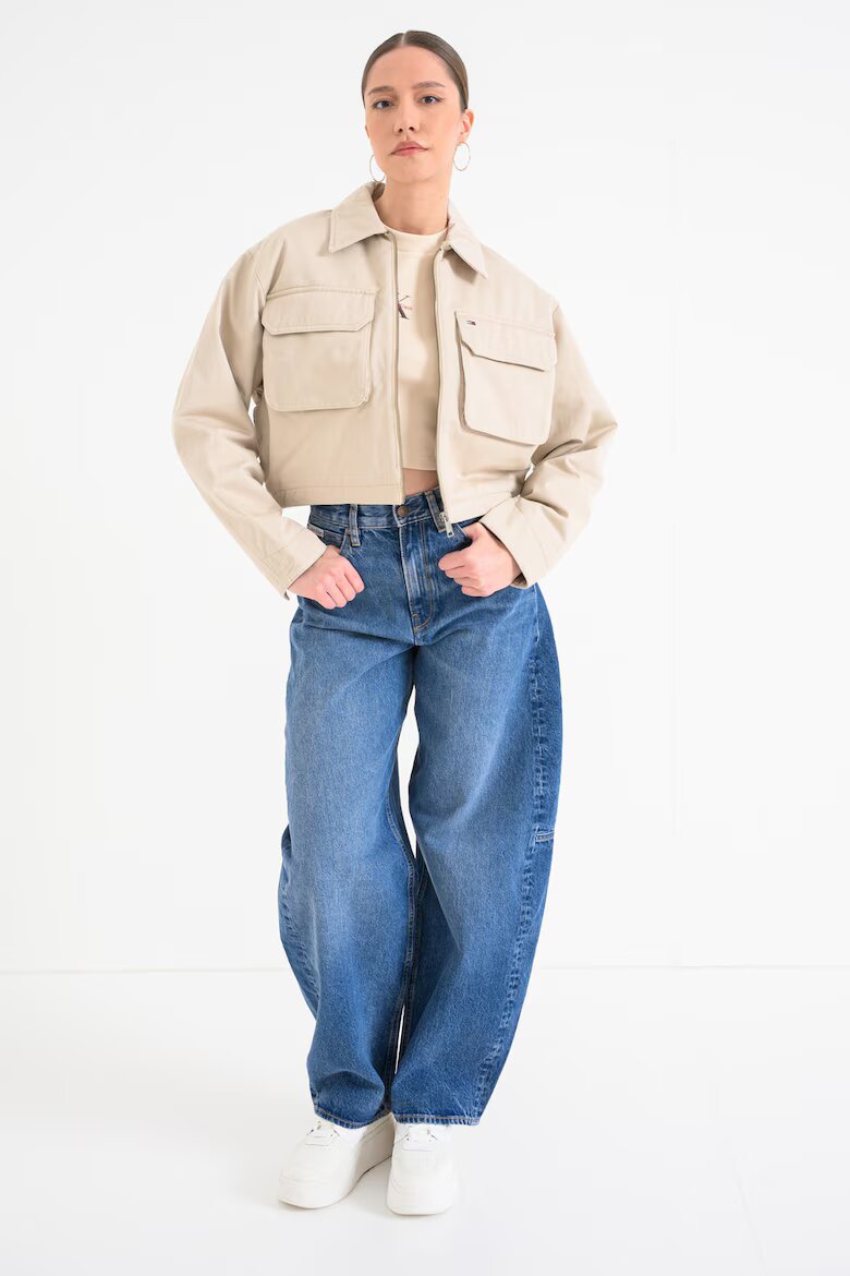 Tommy Jeans Късо яке с цип Бежов