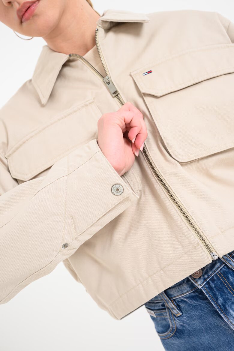 Tommy Jeans Късо яке с цип Бежов