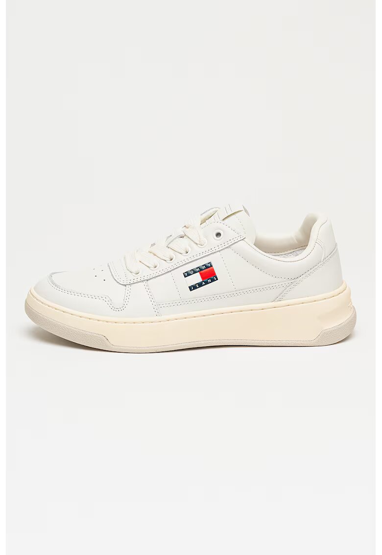 Tommy Jeans Кожени спортни обувки The Chelsea - Червен/Бял