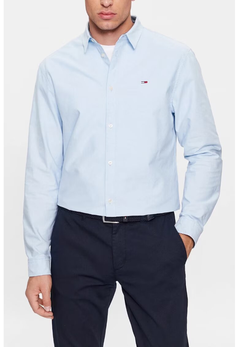 Tommy Jeans Мъжка риза - дънки Tommy - класическа кройка - памук - светло синьо
