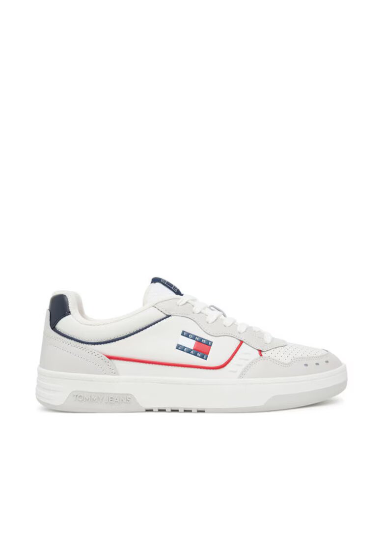 Tommy Jeans Мъжки кецове - 305438164 - естествена кожа - бял/сив