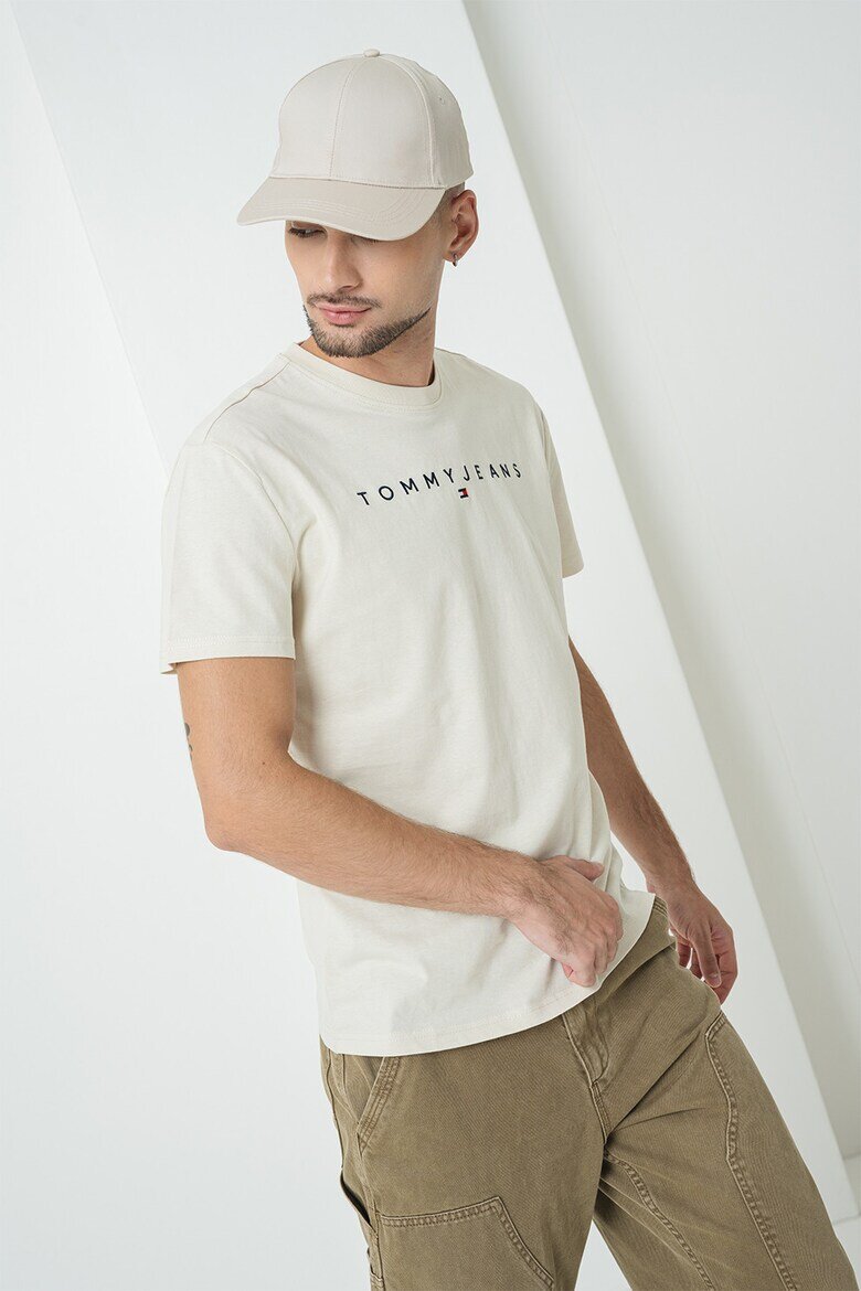 Tommy Jeans Памучна тениска с бродирано лого Червен/Крем/Тъмносин