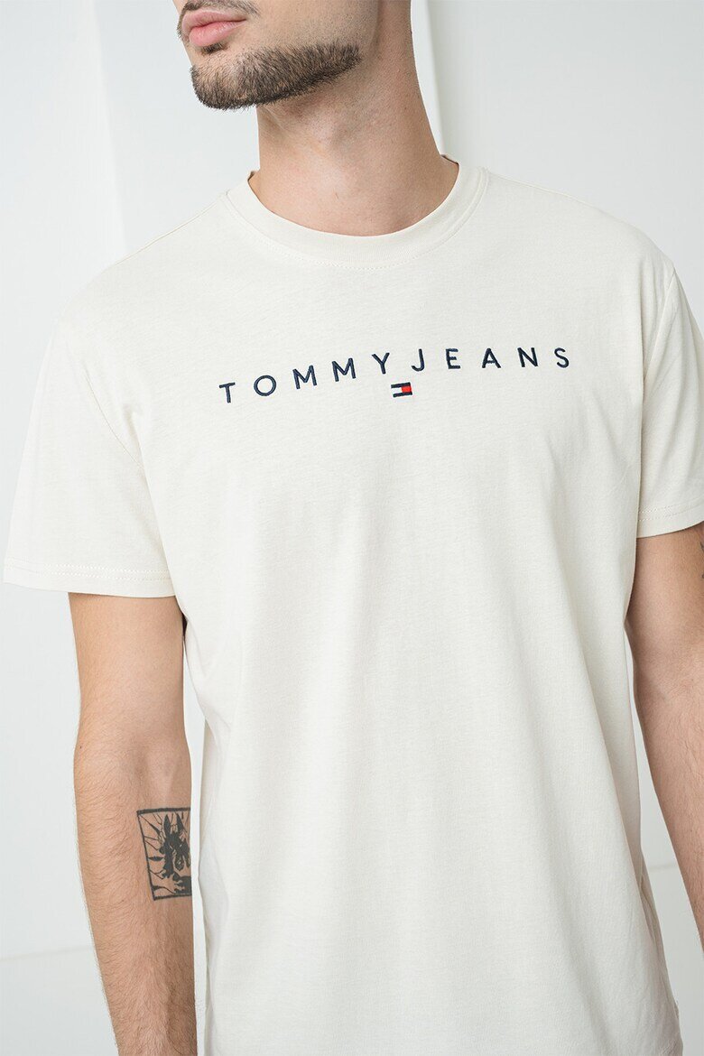 Tommy Jeans Памучна тениска с бродирано лого Червен/Крем/Тъмносин