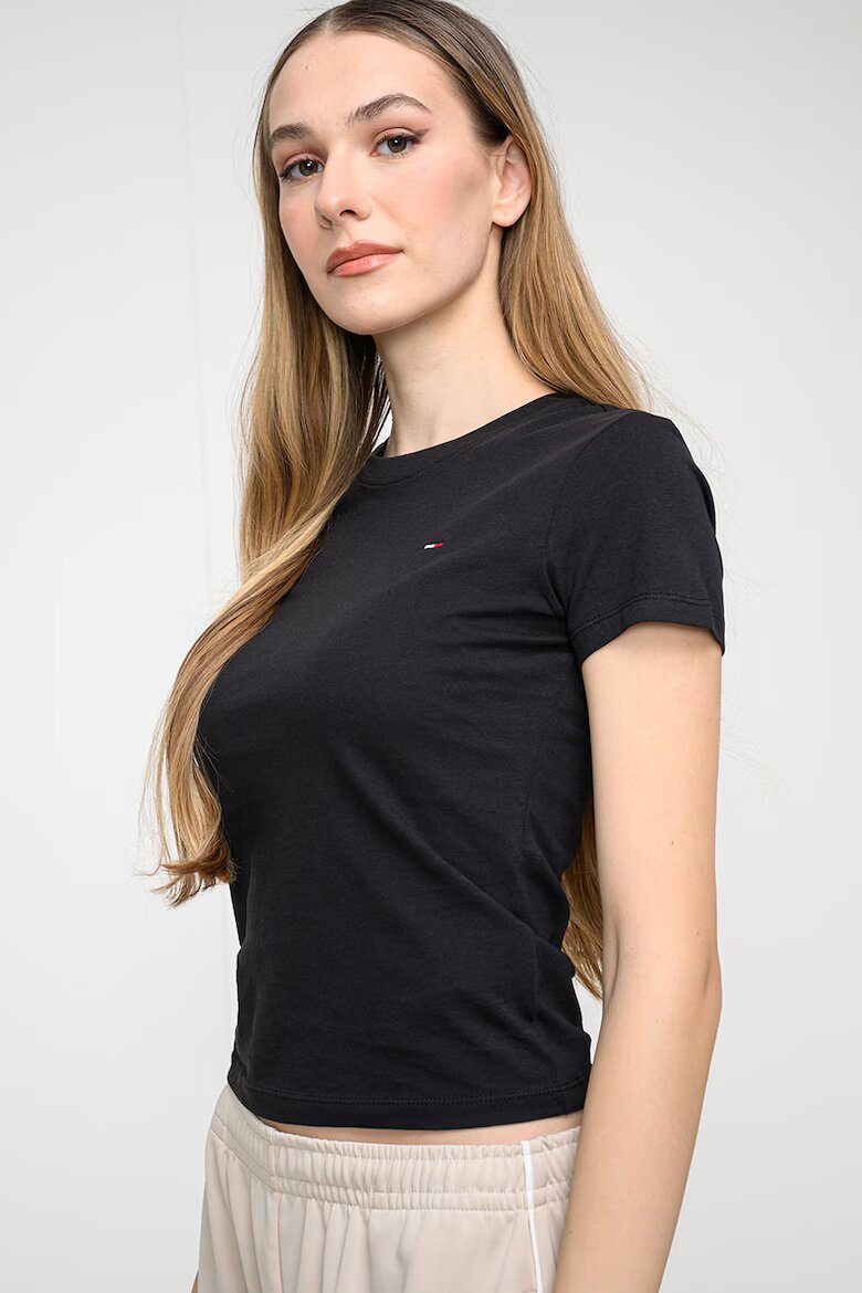 Tommy Jeans Памучна тениска с овално деколте - 2 броя Бял/Черен