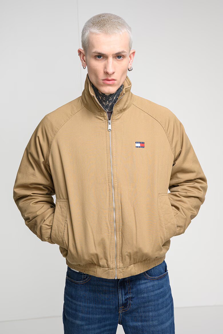 Tommy Jeans Подплатено яке от органичен памук с еластични маншети Бежов