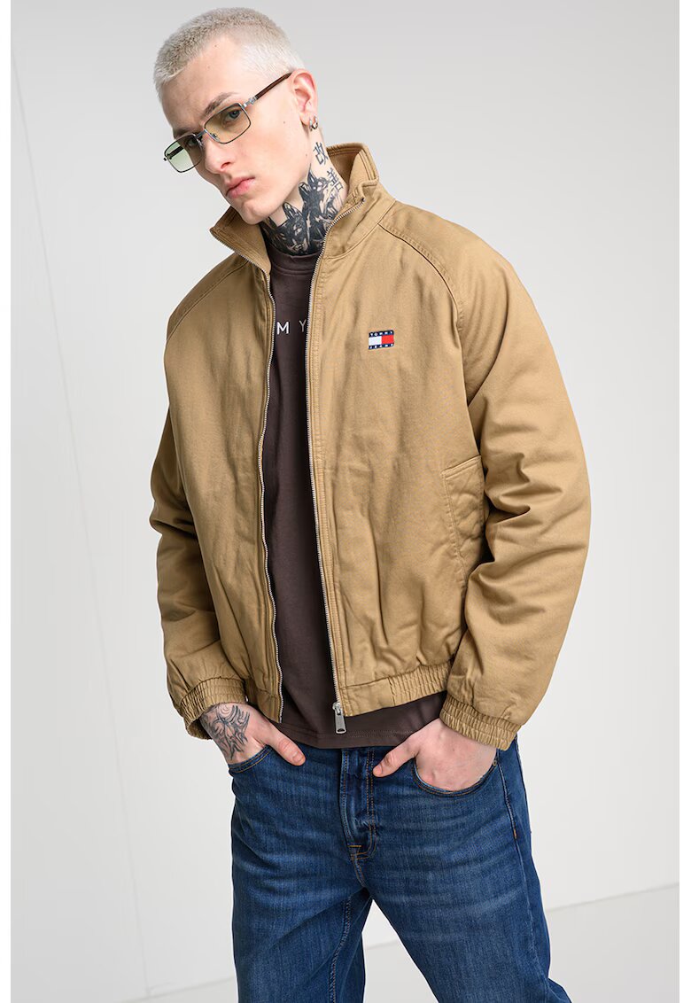 Tommy Jeans Подплатено яке от органичен памук с еластични маншети - Бежов