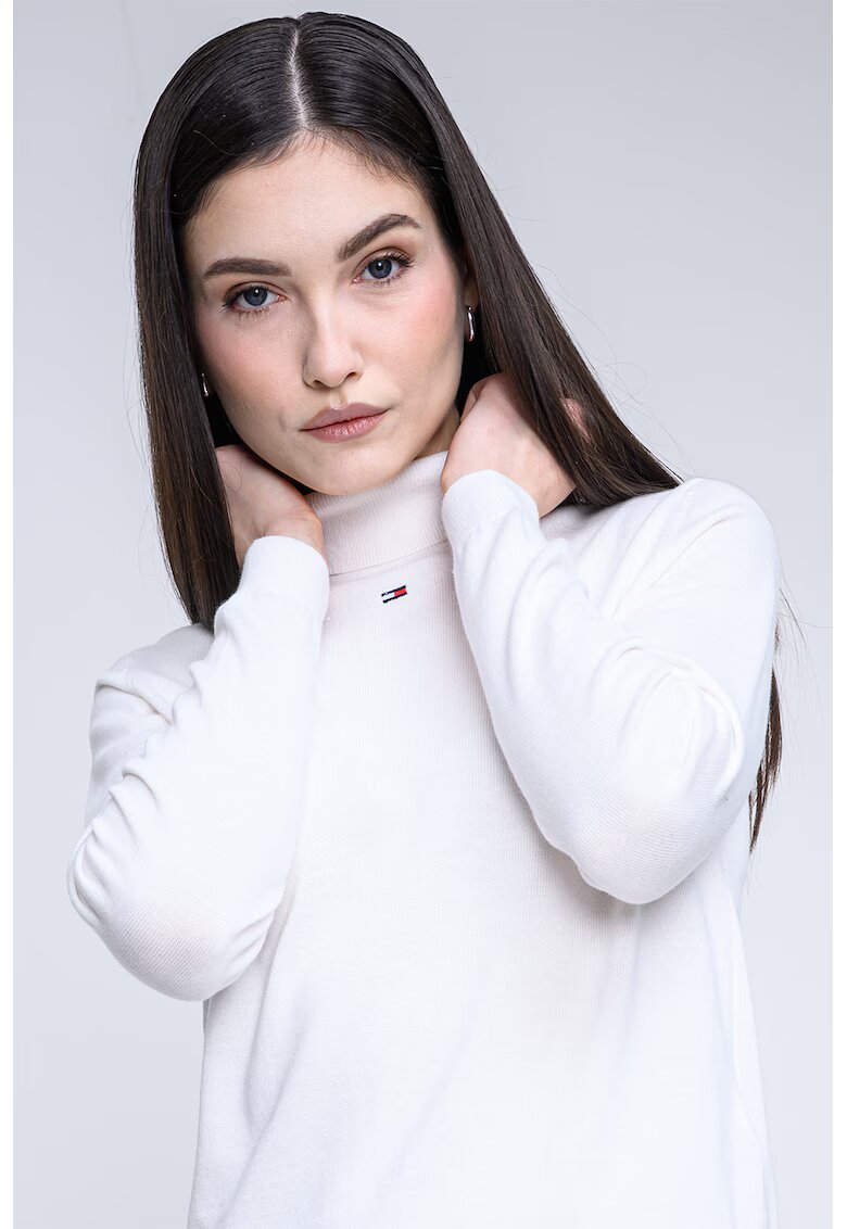 Tommy Jeans Поло от органичен памук - Бял