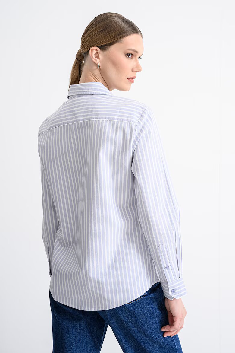 Tommy Jeans Раирана риза от органичен памук Бял/Прашен люляк