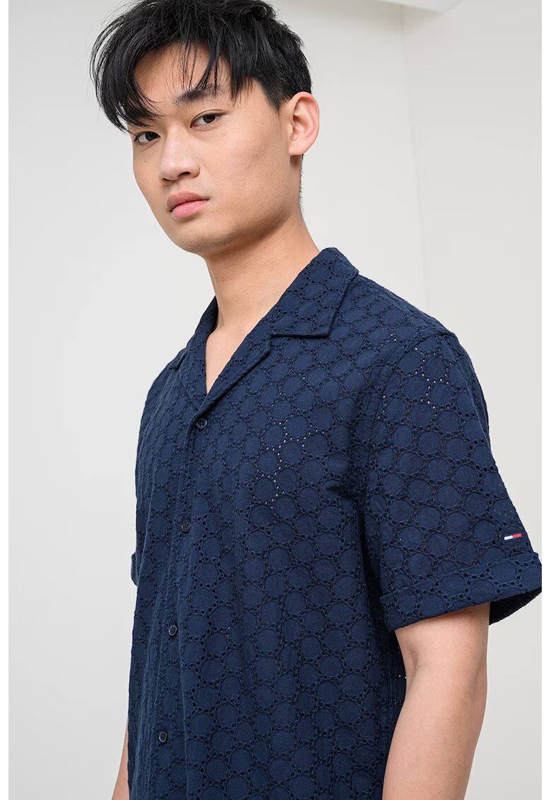 Tommy Jeans Риза Anglaise с бродерии и къси ръкави