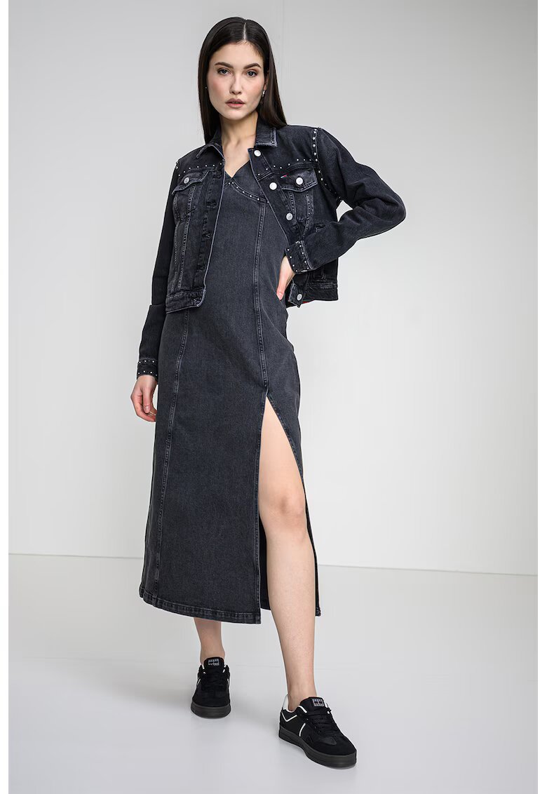 Tommy Jeans Рокля от деним - Сив меланж