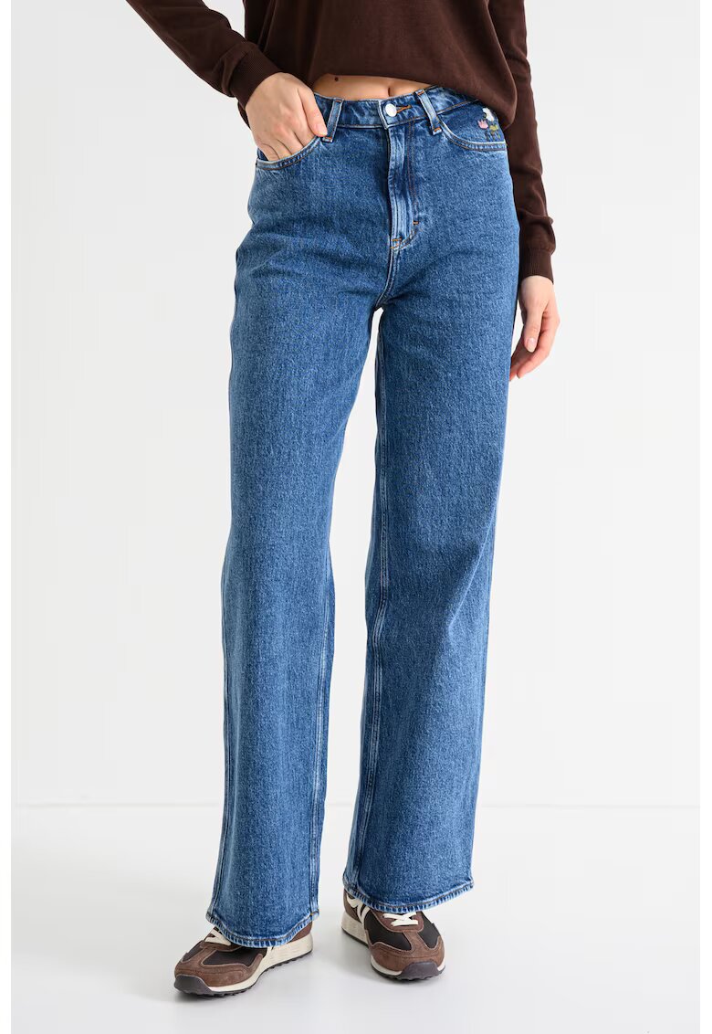 Tommy Jeans Широки дънки Claire с флорални бродерии