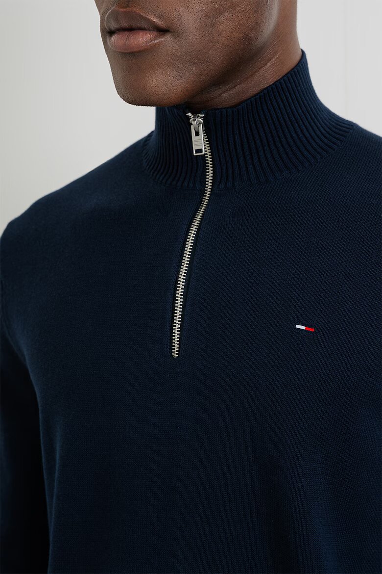 Tommy Jeans Слим пуловер от органичен памук Тъмносин
