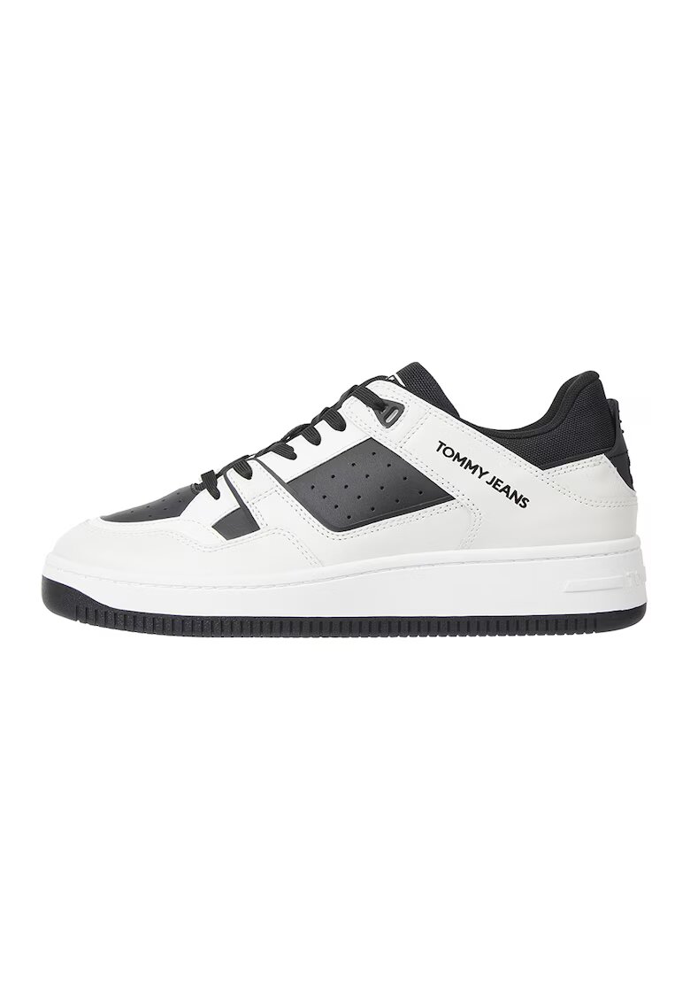 Tommy Jeans Спортни обувки от кожа и еко кожа - Бял/Черен