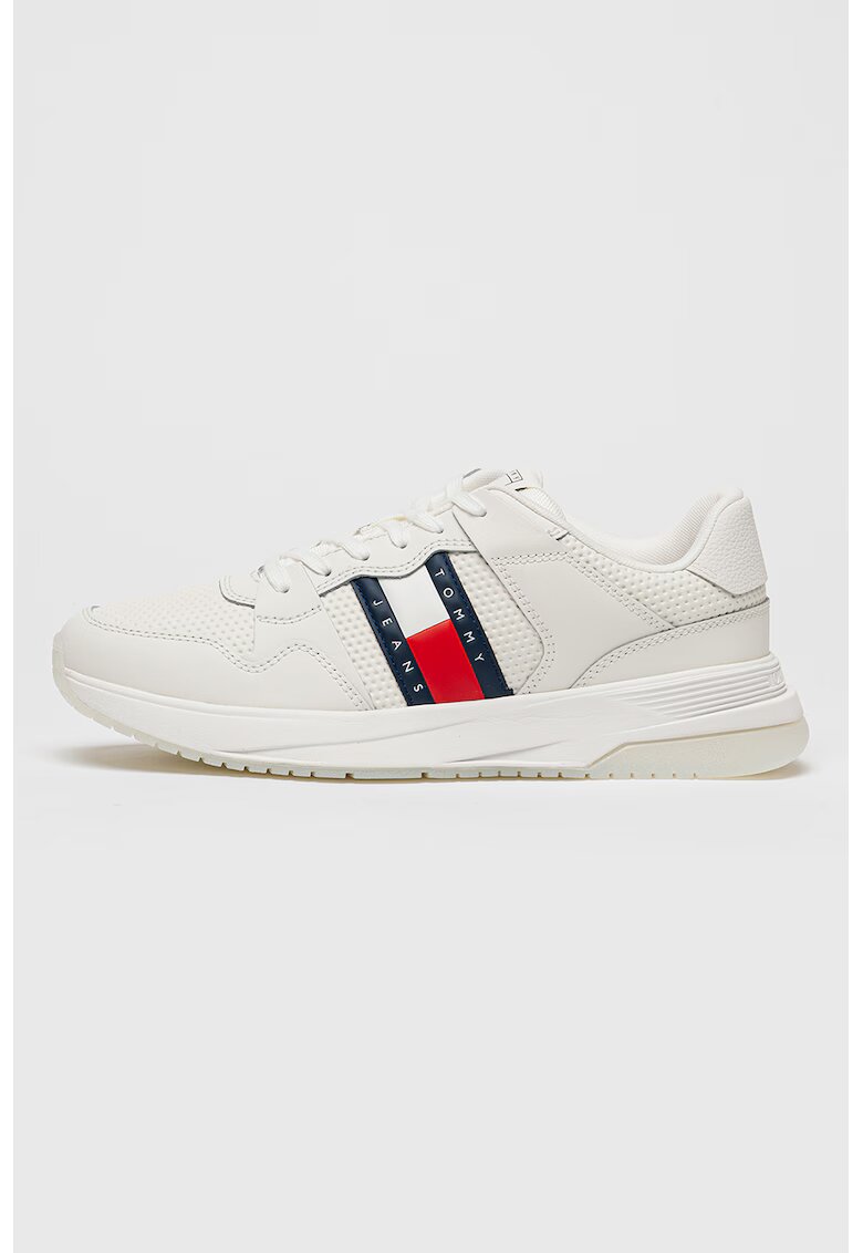 Tommy Jeans Спортни обувки от кожа и еко кожа с лого - Червен/Бял/Тъмносин